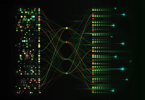Big data visualization. Futuristic network and business analytics